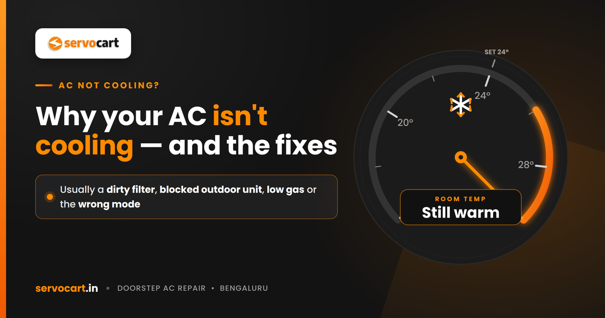 AC Not Cooling? Common Reasons and Fixes Before You Call for ac Repair and services in bangalore