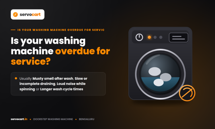 Technician performing a fully automatic washing machine service in a Bengaluru apartment kitchen