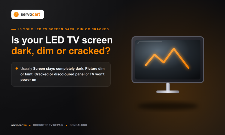 LED TV repair technician diagnosing panel and backlight faults on a flat screen television at home