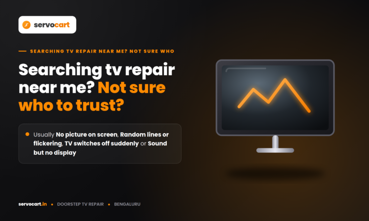 Technician performing doorstep tv repair near me for a Bengaluru home